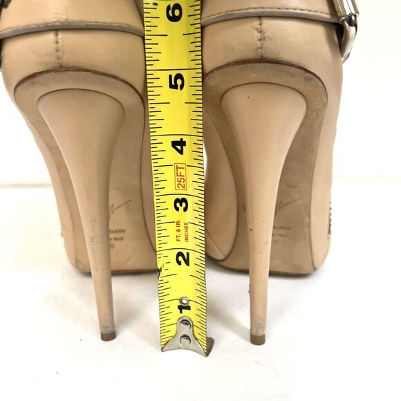 Giuseppe Zanotti Double Buckle Biker Peep Toe Booties Size 38 In Blush - Picture 6 of 7